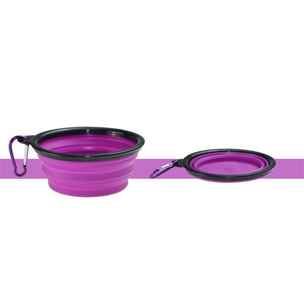 

silicone puppy collapsible bowl pet feeding bowls with climbing buckle outdoor travel portable dog food container gwd1818