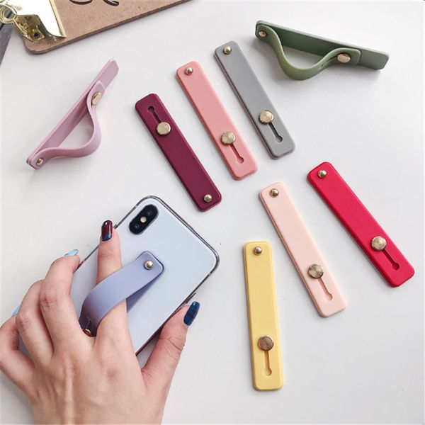 

wrist band hand band finger grip mobile phone holder stand push pull universal car phone socket holder for iphone 11 xiaomi