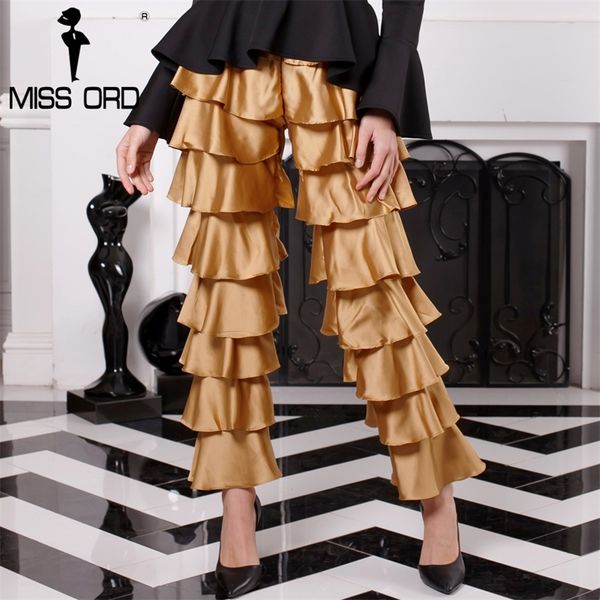 

missord cascading zip satin fabric pants ft4944 y200418, Black;white