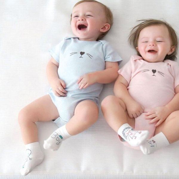 

baby jumpsuit kids designer clothes baby 2021 summer new short-sleeved triangle clothes baby climbs clothes 3-24mos, White