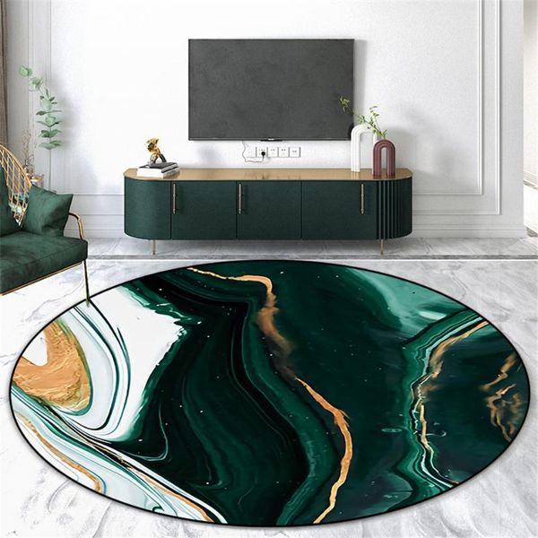 

abstract green white marble round carpet living room simple fashion area rug bedroom nordic floor mat washable anti-slip