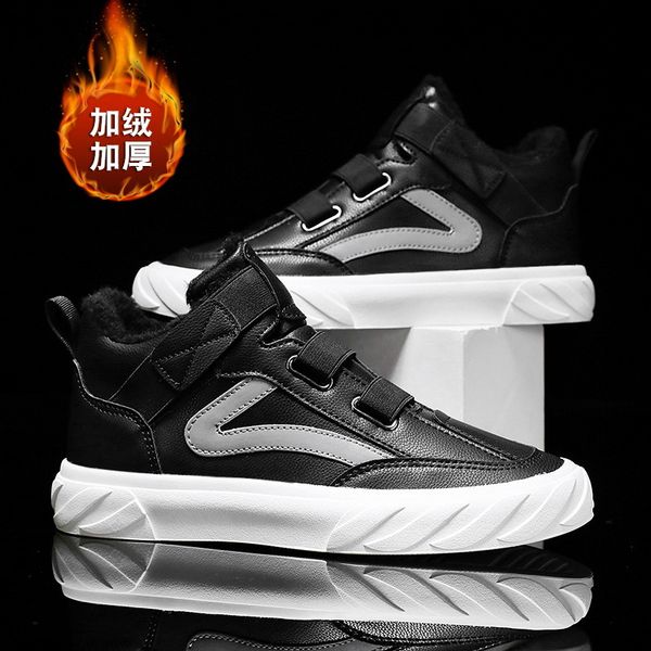 

2020 plush cotton new winter men's high korean board sports casual fashion shoes c1212, Black;white