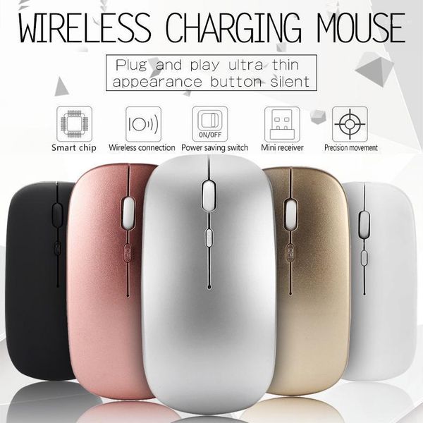 

2.4g wireless rechargeable charging mouse ultra-thin silent mute office notebook mice opto-electronic for home office dropship1