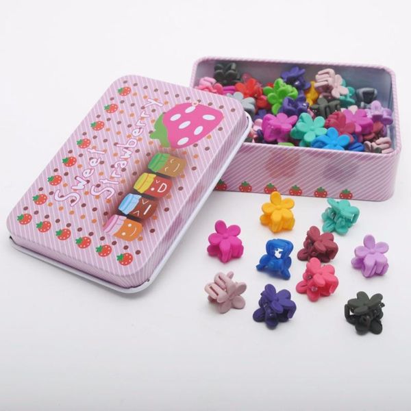 

hair accessories 20pcs / 50pcs/ box floral claw cilp mini hairclip plastic hairpin gift, Slivery;white