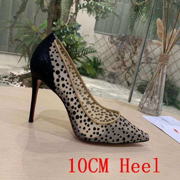 

black high heels crocheted leopard print personality style unique female shoes 8.5--12cm size of the 34-43 heel pfam