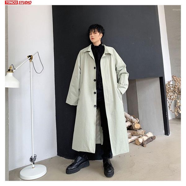 

dropshipping male solid long sleeve lapel windbreaker 2019 design fashion coats lengthen cloak1, Tan;black