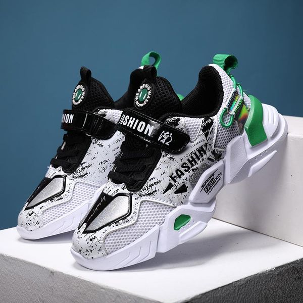 

athletic & outdoor selling casual sneakers for boys mesh breathable boy children shoes soft sole teenage trainers kids, Black