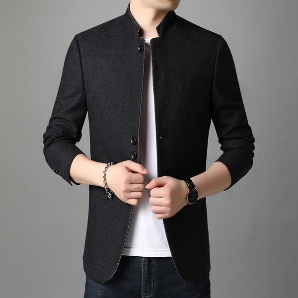 

autumn new 2020 men's blazers pure colour business fine casual fit cute suit jacket azkt, White;black