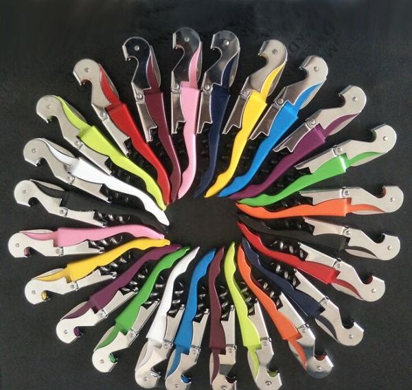 

stainless steel cork screw corkscrew candy color multi-function wine bottle cap opener double hinge waiters corks bbyhbg xmh_home