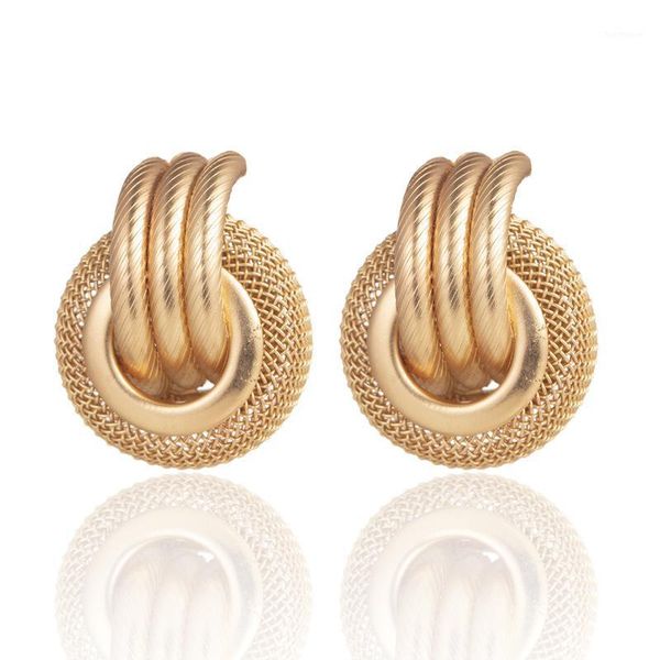 

selling earrings multilayer metal grid round earrings new style ear stud bohemian1, Silver