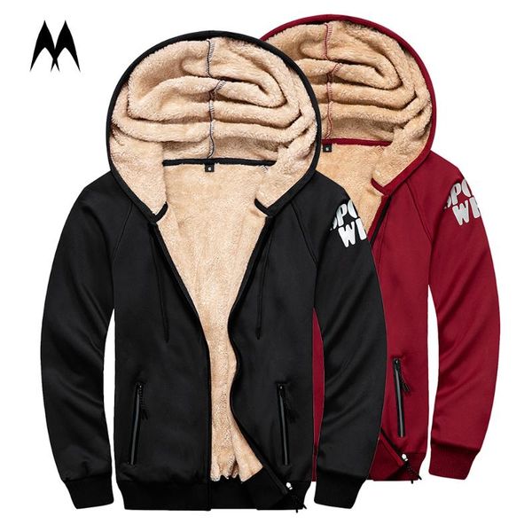 

winter jacket coat men fleece 2020 new bomber jacket men thick warm coats male zipper hooded clothing, Black;brown