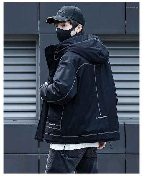 

men's down & parkas short hooded jacket men's trend winter 2021 handsome leisure thickened fashion brand students1, Black
