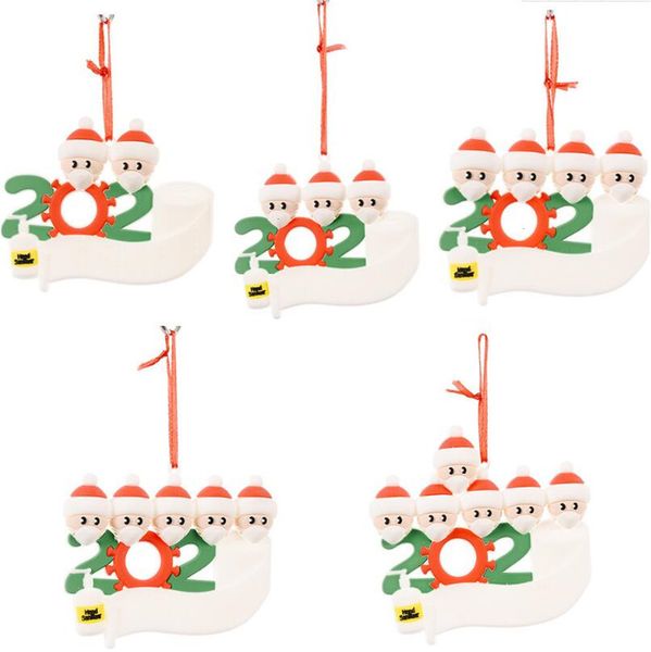 

hanging 2020 quarantine christmas tree personalized decoration gift ornament pandemic -social distancing santa claus wit