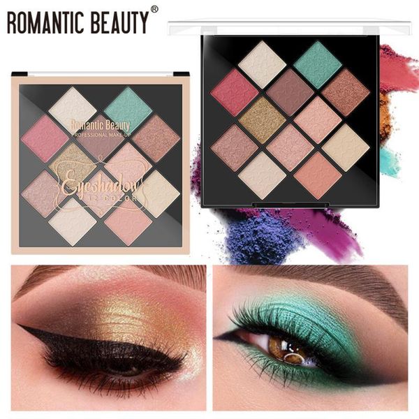 

eye shadow 12 colors creative eyeshadow palette matte shimmer pigmented shadows colorful charming makeup maquillaje