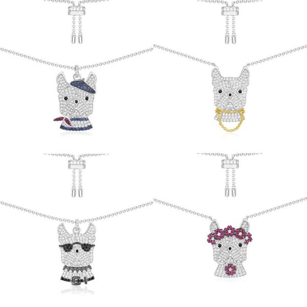 

chains kakany 2021 zirconia original 1: 1 premium fashion puppy necklace gift for women monaco women's jewelry engraved with logo, Silver