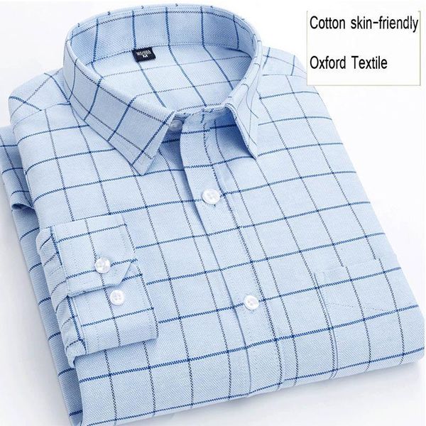 

100% cotton oxford men plaid shirt's spring and autumn men's brand casual long sleeved shirt soft and comfortable men shirt's, White;black