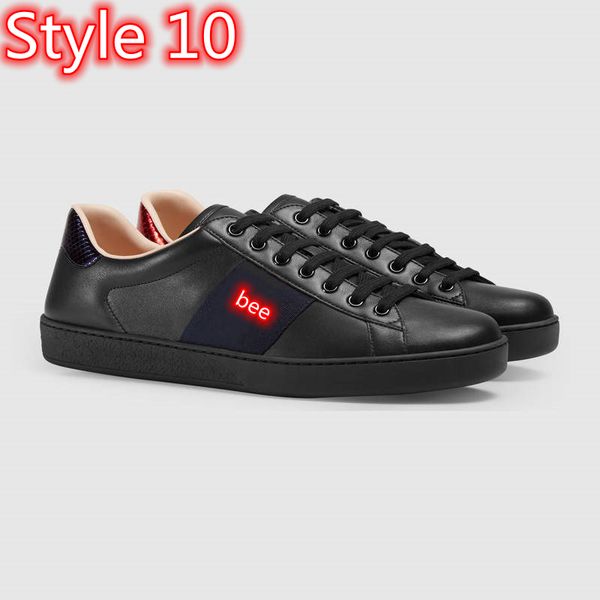 

2021 fashion men women casual shoes luxury designer shoes genuine leather bee embroidered ace shoes withfor sale 38-46, Black