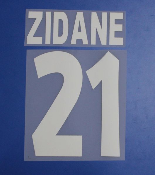 Zidane retro futebol nameset A-Z número 0-9 impressão fonte de futebol patch de futebol