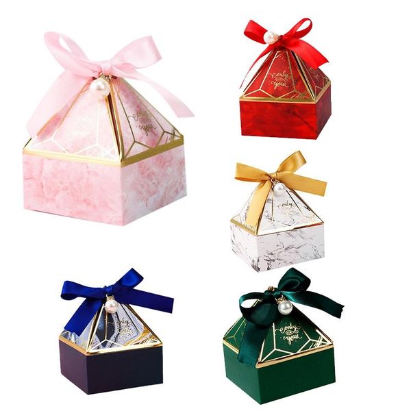 

100 pcs gem tower candy box wedding party gift,with ribbons decoration