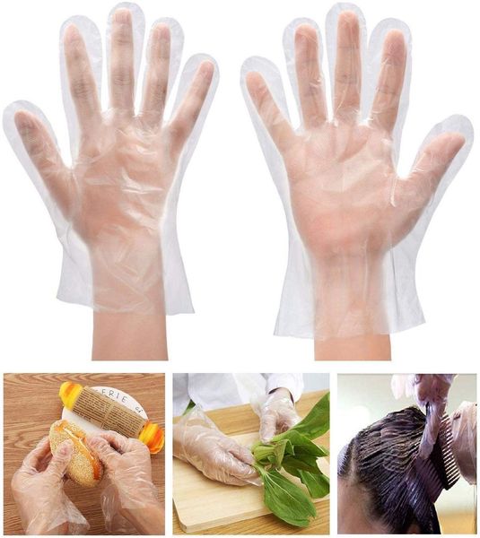 

latex pcs disposable plastic - akiimy powder 1000 clear polyethylene gloves non-sterile for cleaning/cooking/hair