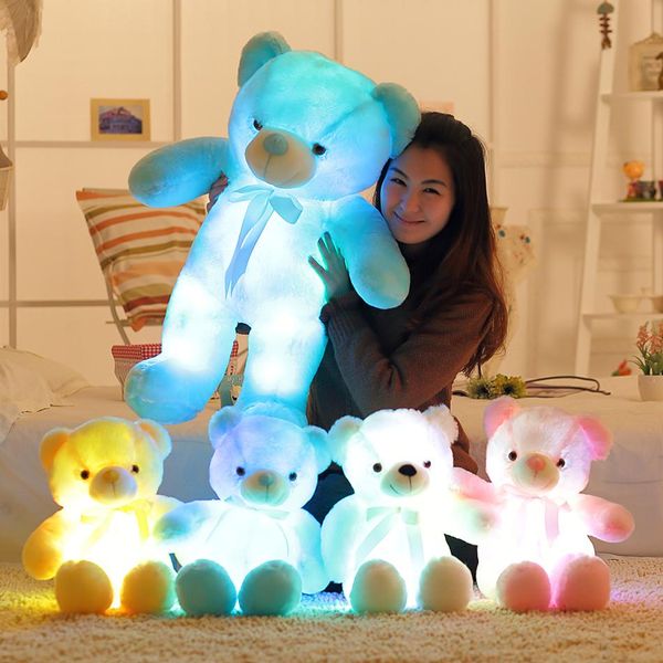 

vip link for dropshipping 50cm creative light up led teddy bear stuffed animals plush toy colorful glowing for kids wmtlag