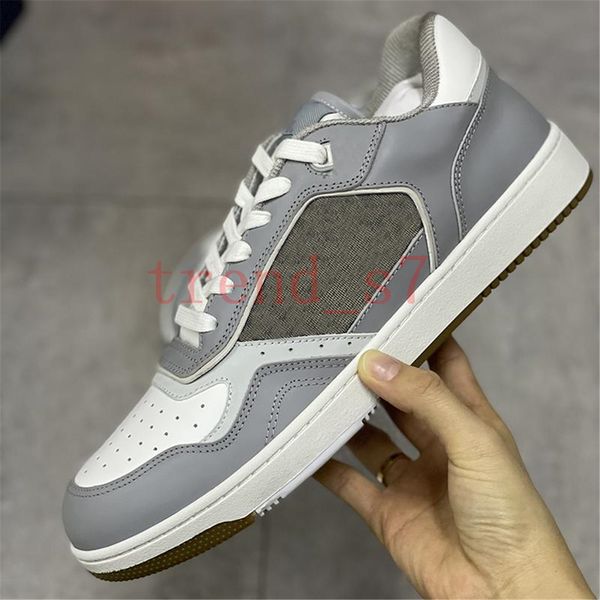 

men b27 oblique sneakers women platform trainers calfskin lace-up casual shoes high and low runner shoes size 35-45, Black