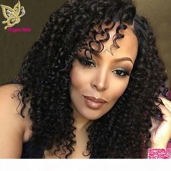 

bouncy curly u part human hair wigs brazilian hair unprocessed hair upart wig left side part 1"x4" u opening for black women, Black;brown