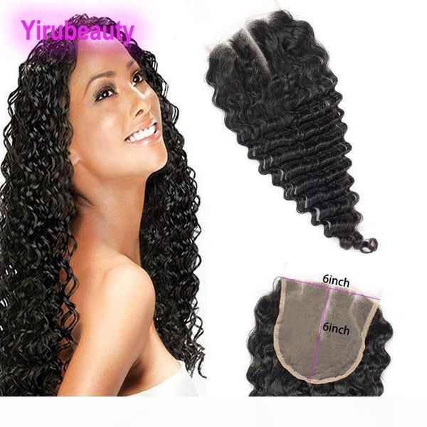 

malaysian 10a lace closure 6x6 human hair deep wave natural color 6*6 closure with baby hair extensions, Black;brown