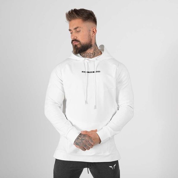 

muscle exercise fitness long sleeve printed sweater men's brother autumn winter casual pullover hoodie, Gray