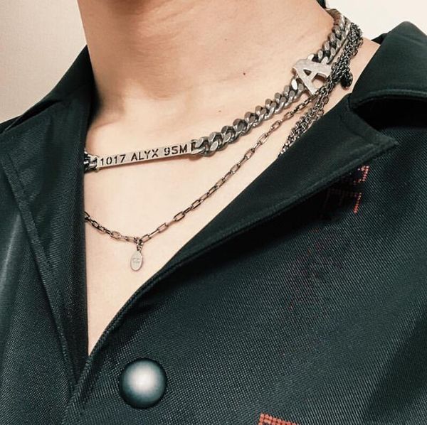 

other 19ss alyx metal chain necklace bracelet men women hip hop outdoor street accessories smile, Silver