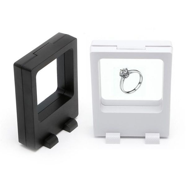 

floating suspended box display case coins gems artefacts jewelry stand holder box with base plus section vkmnx mtq1r blv4e ehdz5 q4dbk 2lidc, Black