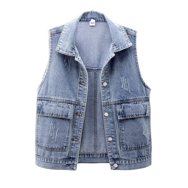 

women's vests waistcoats women denim coat loose vintage basic cool street jacket students korean style easymatch cargo sleeveless, Black;white