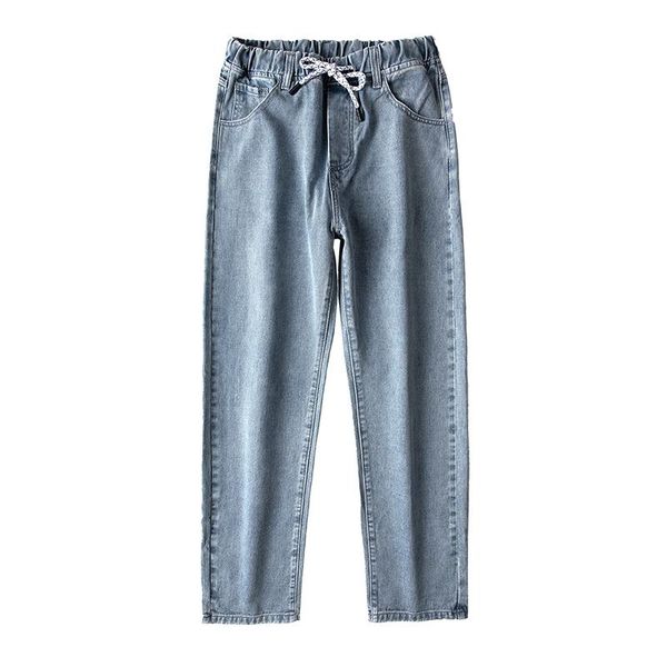 

men's jeans mens wide leg pants loose fit baggy light blue 2021 spring arrivals casual long trousers male jean homme denim