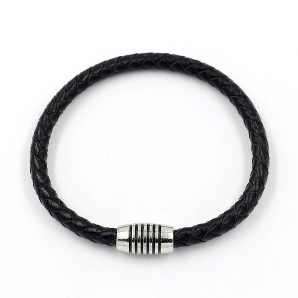 

men's simple leather braided rope bracelet striped magnetic buckle leather bracelet leather strap bracelet men's simple bbylse