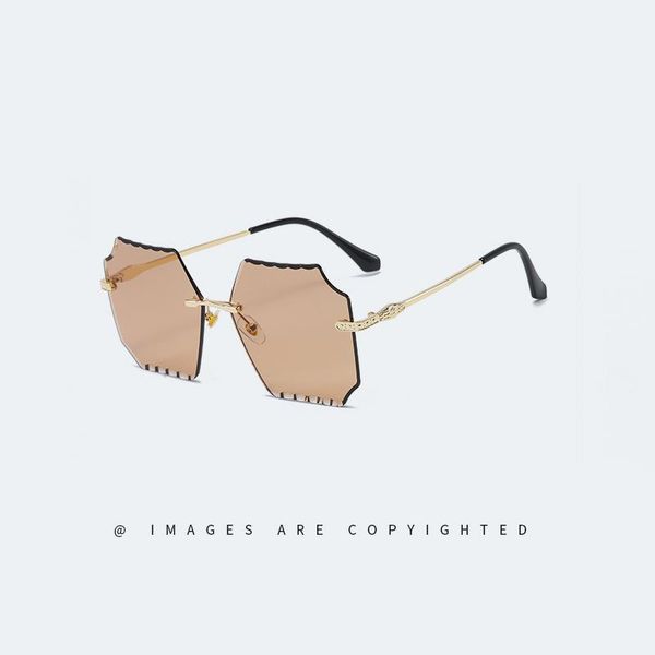 

sunglasses the female european and american personality marine piece shape irregular frameless glasses., White;black