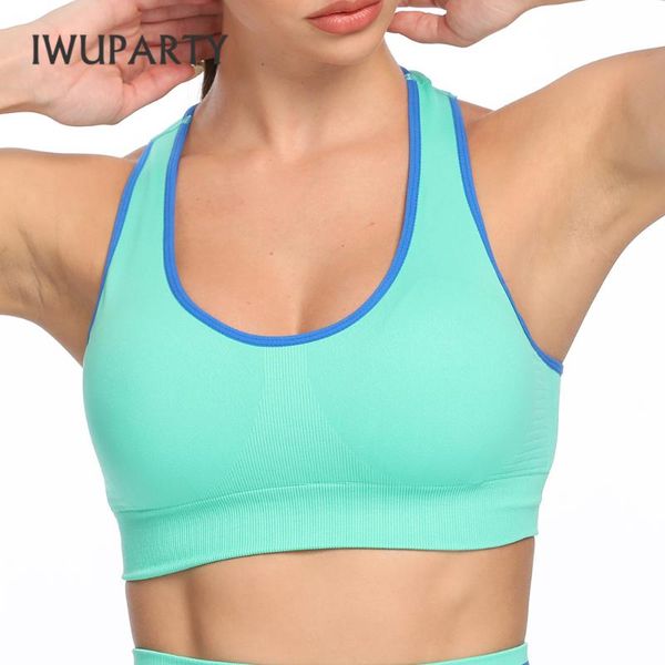 

gym clothing iwuparty seamless sports bra women push up yoga workout female sport crop fitness brassiere femme sujetador deport, White;black