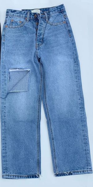 

new hole classic retro blue jeans woman spring summer high waist pockets cotton straight trousers casual vintage cozy pants 2021 fc9n, Black;white