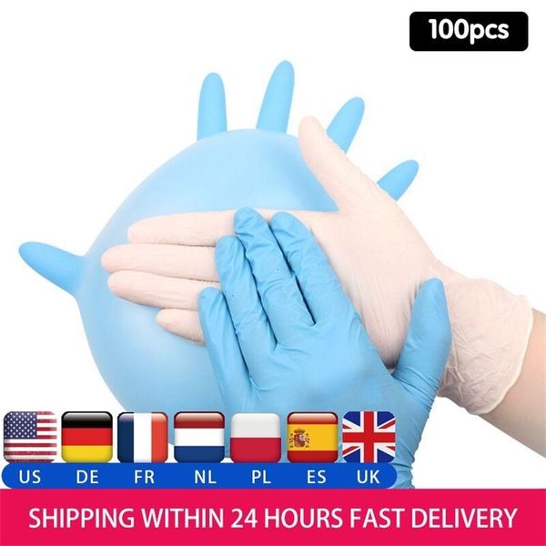 

rubber 100 nitrile pcs/box pvc disposable gloves latex food universal for left and right hand