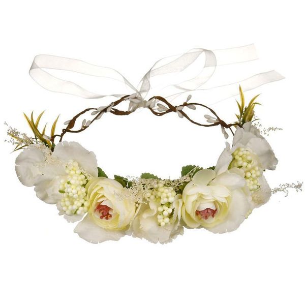 

berry rose flower wreath wedding bridal hair flower party crown floral garland bridesmaid hair accessories headpiece he qylghs