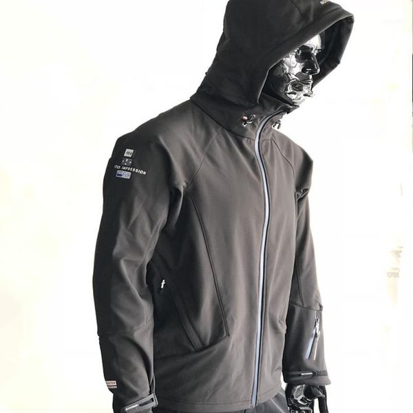 

outdoor jackets&hoodies men softshell fleece hiking jacket sport wear camping riding cycling windproof hard-wear clothing male coat style1, Blue;black