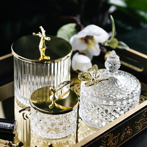 

retro glass storage jars with lid candy creative christmas food snacks tea spice cereal container kitchen storage can decoration