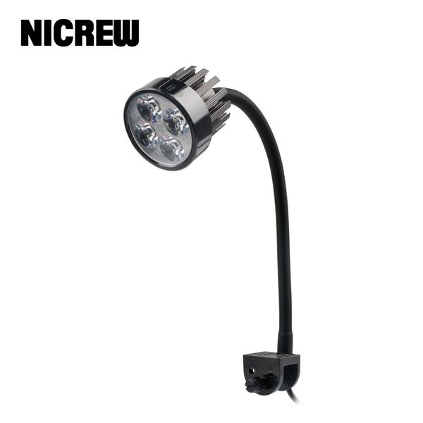 NiCrew Akvaryum LED Aydınlatma Klipsli LED Spot Dokunmatik Sensör Anahtarı Beyaz LED Kelepçe Lamba Balık Tankı için 6500 K 4 W 480LM Y200922