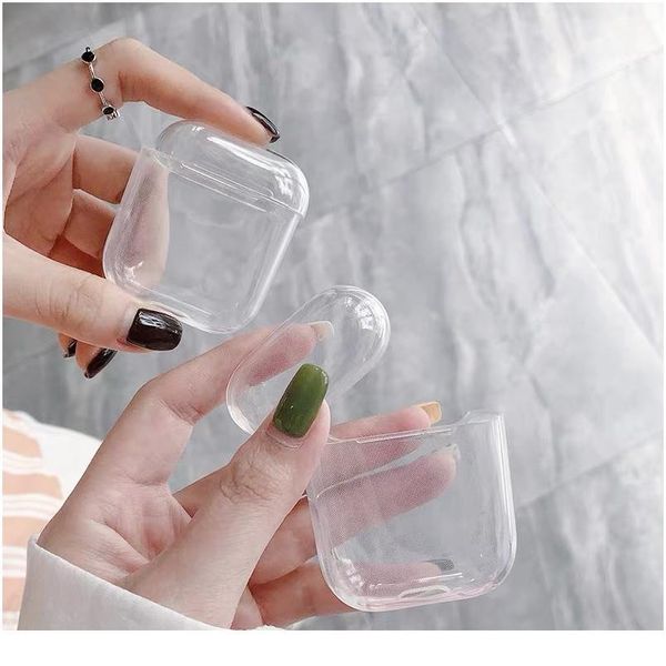 

luxury sports cover for airpods 1 2 clear bluetooth headset earphone transparent soft case skin box coque airpods acc jlleno