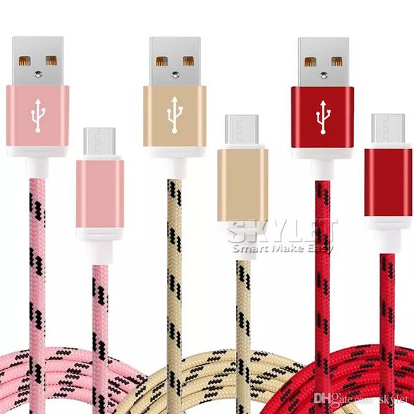 

usb charging cords usb c type c mirco v8 cable colorful braided cable 56k ohm resistor cable 6ft 10ft for s8 s9 android cellphones