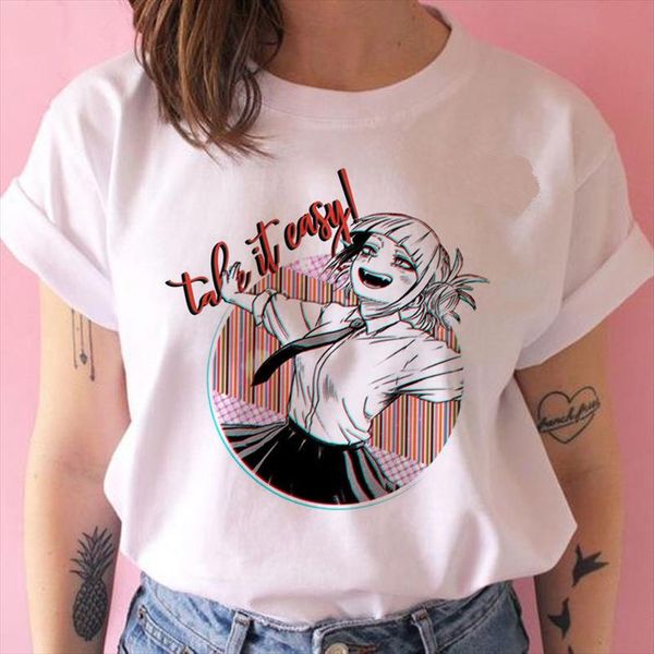 

senpai himiko toga waifu women t shirt anime funny kawaii 90s japanese tshirt female streetwear clothes t shirt tee, White