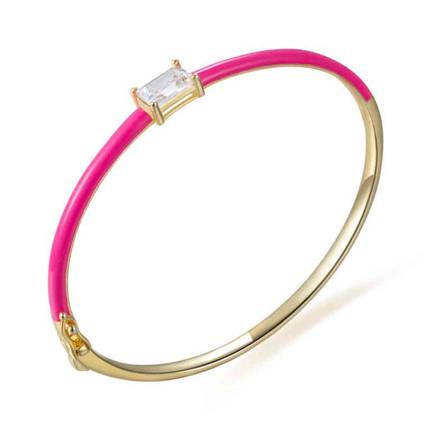 

high-quality enamel 925 sterling sier jewelry 18k environmentally friendly gold-plated closed bracelet women's cuff bracelet, Golden;silver