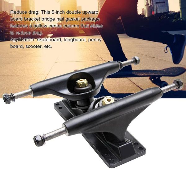 

skateboarding 5 inches easy install longboard outdoor sports reduce drag universal double rocker skateboard truck independent bridge gasket