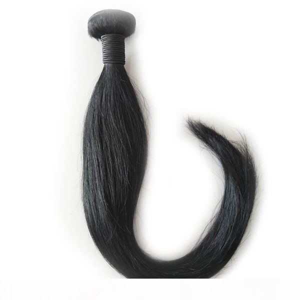 

elibess silky straight hair 4pcs virgin human hair extensions r human hair bundles, Black