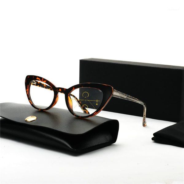 

multifocal progressive reading glasses women cat anti-blue computer presbyopia near far sight presbyopic eyewear diopter nx1, White;black