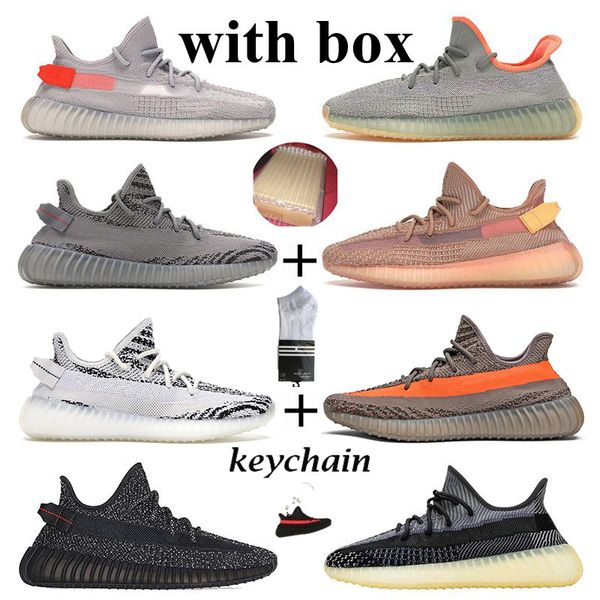 

with box kanye west v2 men women running shoes carbon cinder yecheil cream static beluga glow mens trainers sports sneakers runners 36-45